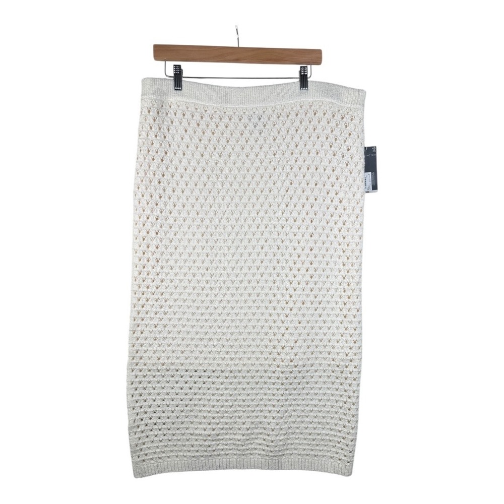 New Worthington Crochet Midi Skirt size XXL White